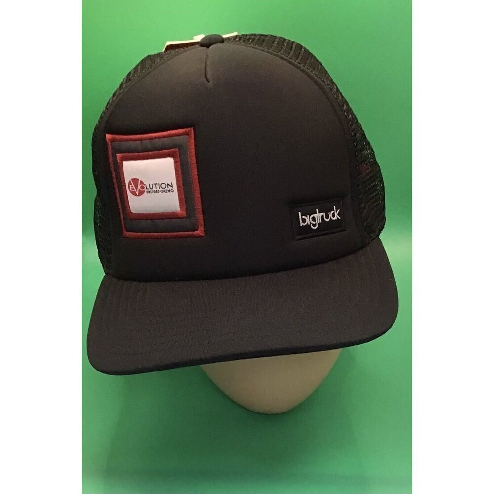 Mens Big Truck Black Trucker Hat Evolution Bike Park Okemo